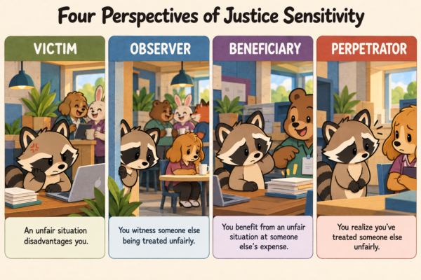 Four perspectives of justice sensitivity: victim, observer, beneficiary, and perpetrator
