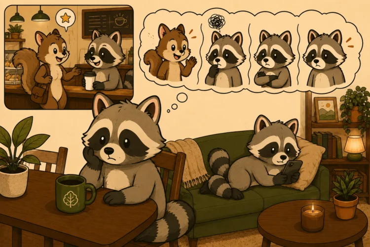 Pache replaying a social interaction in his mind while worrying about how another person reacted