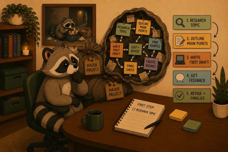 Pache breaking a major project into smaller steps to make an overwhelming ADHD task easier to start