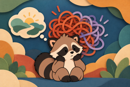 Pache sitting overwhelmed as tangled emotions continue even while he understands the situation rationally.