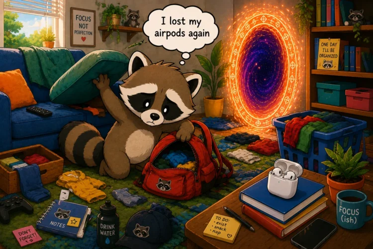 Pache searches everywhere for his AirPods while they sit in plain sight beside a mysterious glowing portal