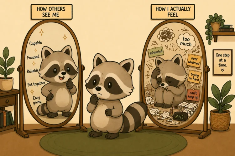 Pache comparing how others see him with how overwhelmed and exhausted he actually feels
