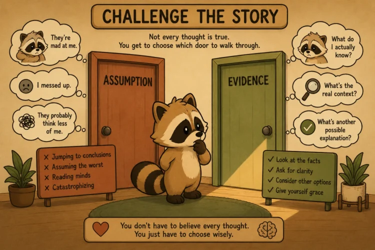 Pache choosing between assumption and evidence while challenging negative thoughts about rejection