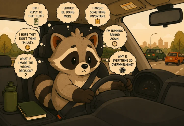 Pache driving while overwhelmed by racing thoughts and everyday worries related to ADHD