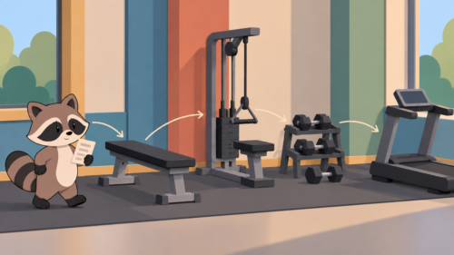 Pache following a predetermined workout plan at the gym, illustrating how structure can reduce ADHD analysis paralysis.