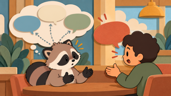 Pache caught off guard when a real conversation goes differently from the responses he rehearsed in his head.