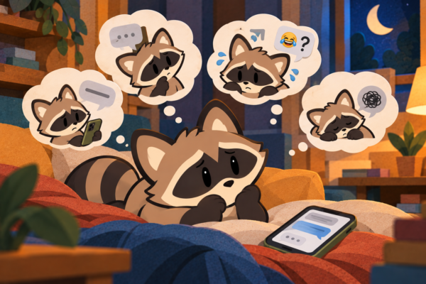 Pache planning a text response in his head without actually sending it